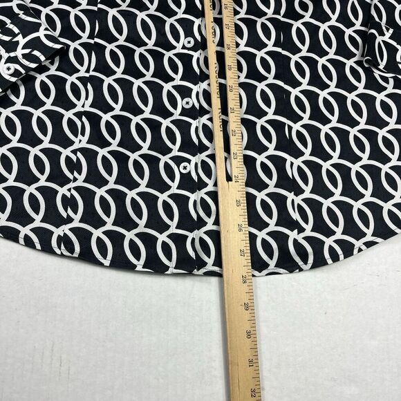 Chicos No Iron Cotton Button Down Shirt Loop  Print Long Sleeve Workwear 0 SMALL - Picture 6 of 10